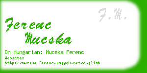 ferenc mucska business card